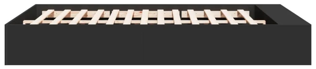vidaXL Πλαίσιο Κρεβατιού Μαύρο 140x200 εκ. Επεξεργ. Ξύλο