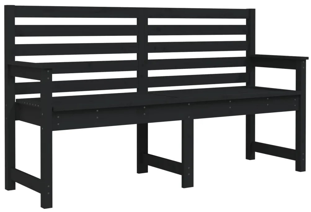 vidaXL Παγκάκι Κήπου Μαύρο 159,5x48x91,5 εκ. από Μασίφ Ξύλο Πεύκου