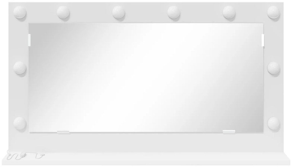vidaXL Καθρέφτης Τουαλέτας με LED Φώτα Λευκό 80x45x18 εκ