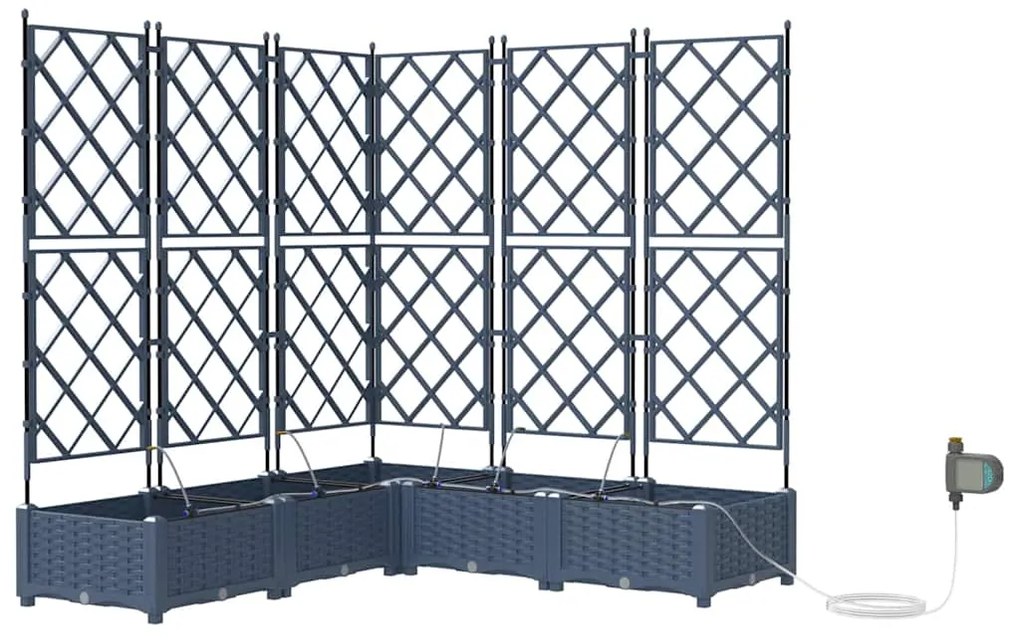 vidaXL Ζαρντινιέρες κήπου Γκρι 120 x 120 x 126 cm Ατσάλι