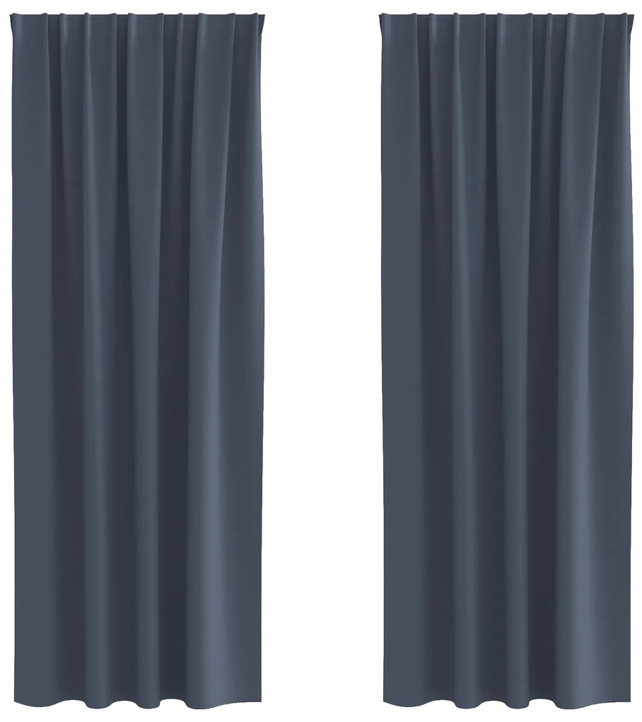 vidaXL Κουρτίνες με κουρτίνες 2 pcs Ανθρακί 260 x 140 εκ. Πολυεστέρας