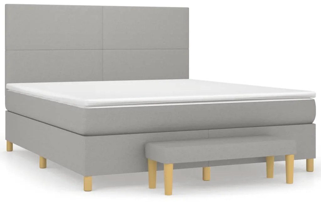 vidaXL Κρεβάτι Boxspring με Στρώμα Αν. Πράσινο 160x200εκ Υφασμάτινο