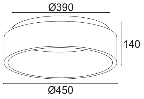 ΟΡΟΦΗΣ Φ/Σ LED 36W CCT 3670LM ΛΕΥΚΟ ΜΕΤΑΛΛΙΚΟ D45XH14CM APOLLO