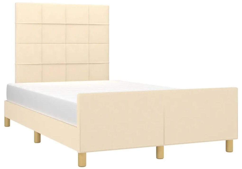 vidaXL Σκελετός Κρεβατιού Χωρίς Στρώμα Κρεμ 120x200 εκ. Υφασμάτινο