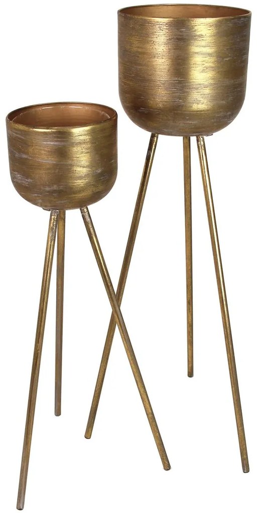 Κασπώ ArteLibre Χρυσό Μέταλλο 26.5x26.5x101cm Σετ 2Τμχ-05153552