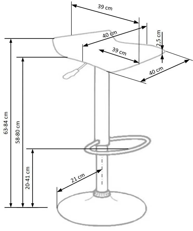 Bar 1 Καρεκλα Μαυρη