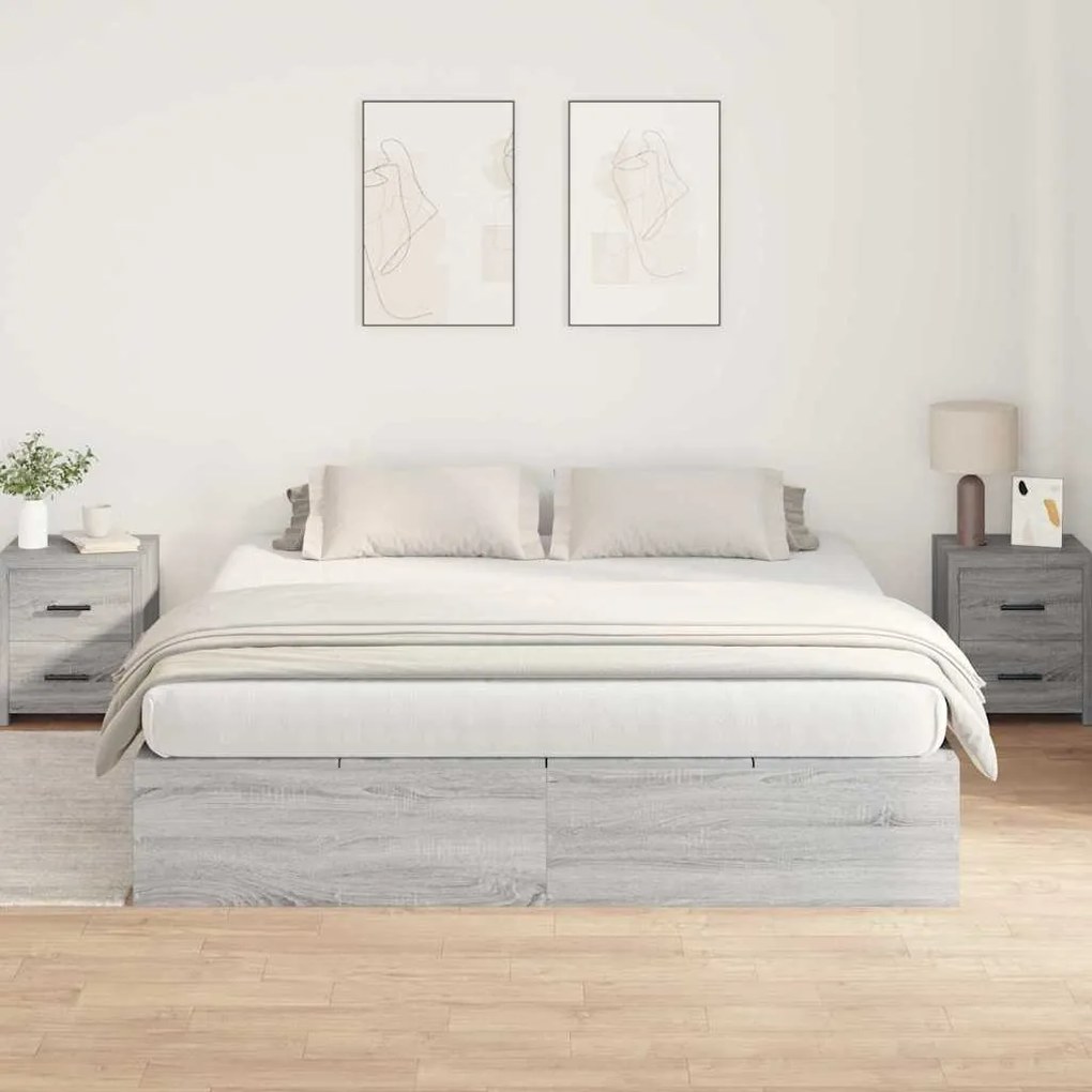 vidaXL Σκελετός Κρεβατιού Γκρι sonoma 200 x 180 x 31.5 εκ.