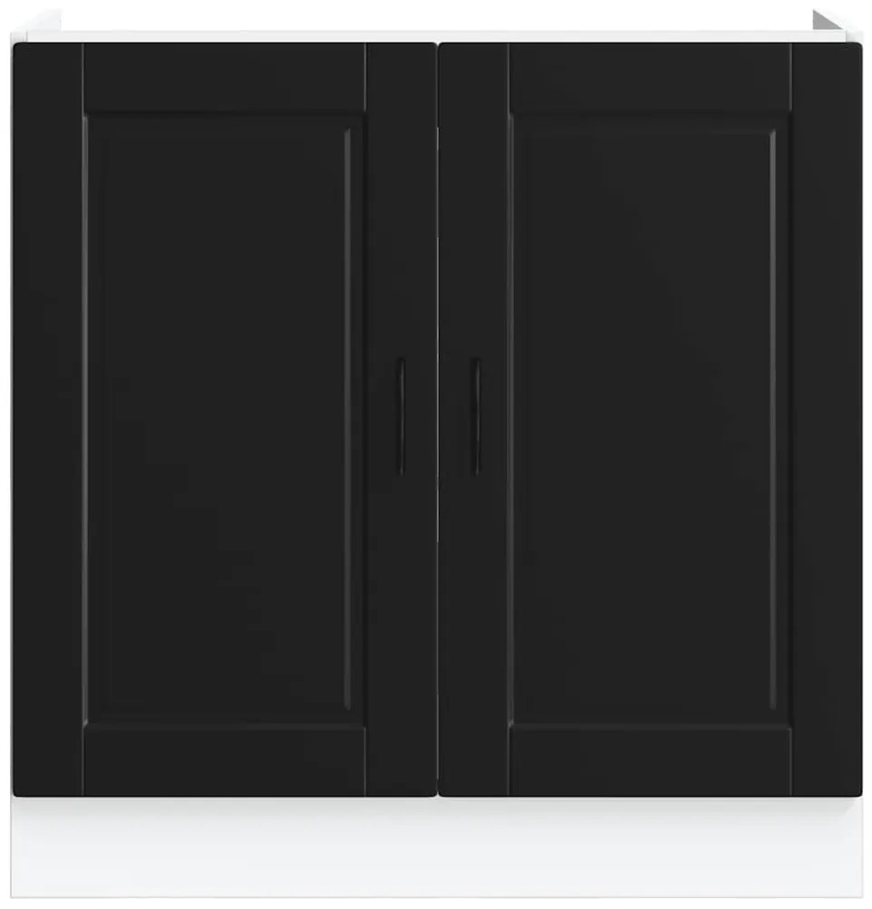 vidaXL Ντουλάπι βάσης νεροχύτη Porto Μαύρο 80x46x81,5 cm