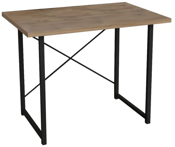 Γραφείο εργασίας Ustando pakoworld oak-μαύρο μελαμίνης 90x60x72εκ