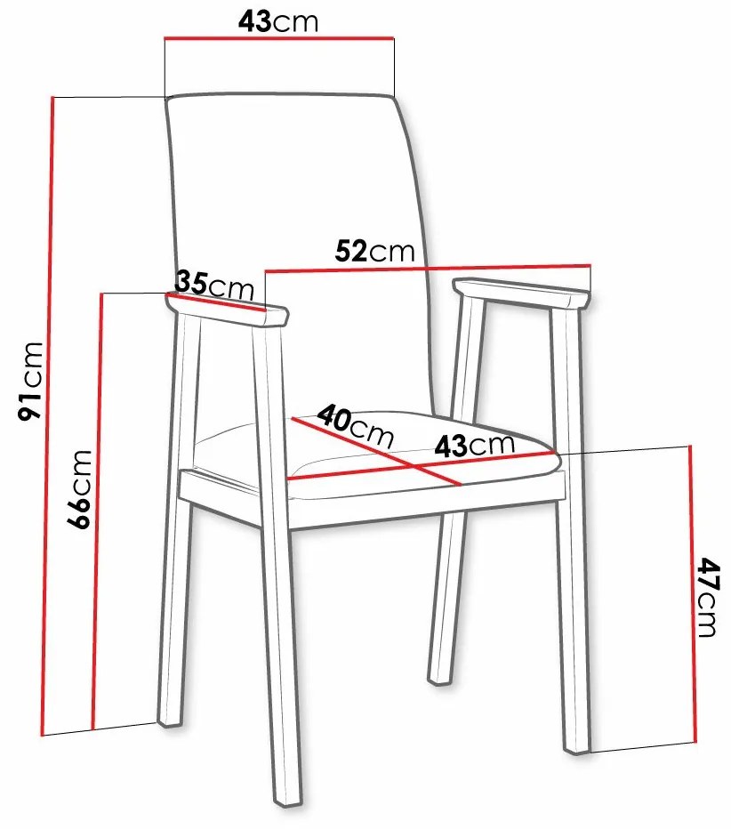 Καρέκλα Victorville 336, Καφέ, Μαύρο, 91x43x40cm, 7 kg, Ταπισερί, Ξύλινα, Μπράτσα, Ξύλο: Σημύδα | Epipla1.gr