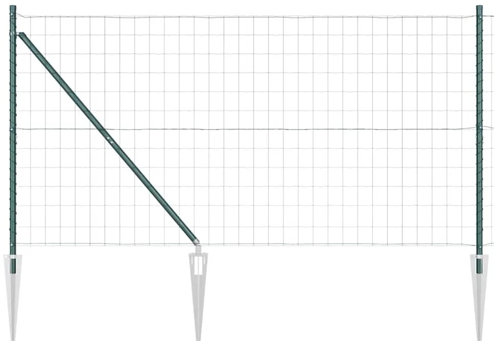 vidaXL Τεντώτο με στήριγμα Πράσινο 1,2 x 10 m Χάλυβας και PVC