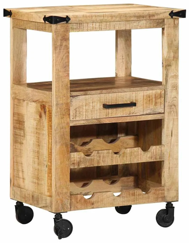 vidaXL Καρότσι Κουζίνας Καφέ 55 x 40 x 80 εκ. Στερεό ξύλο μάνγκο