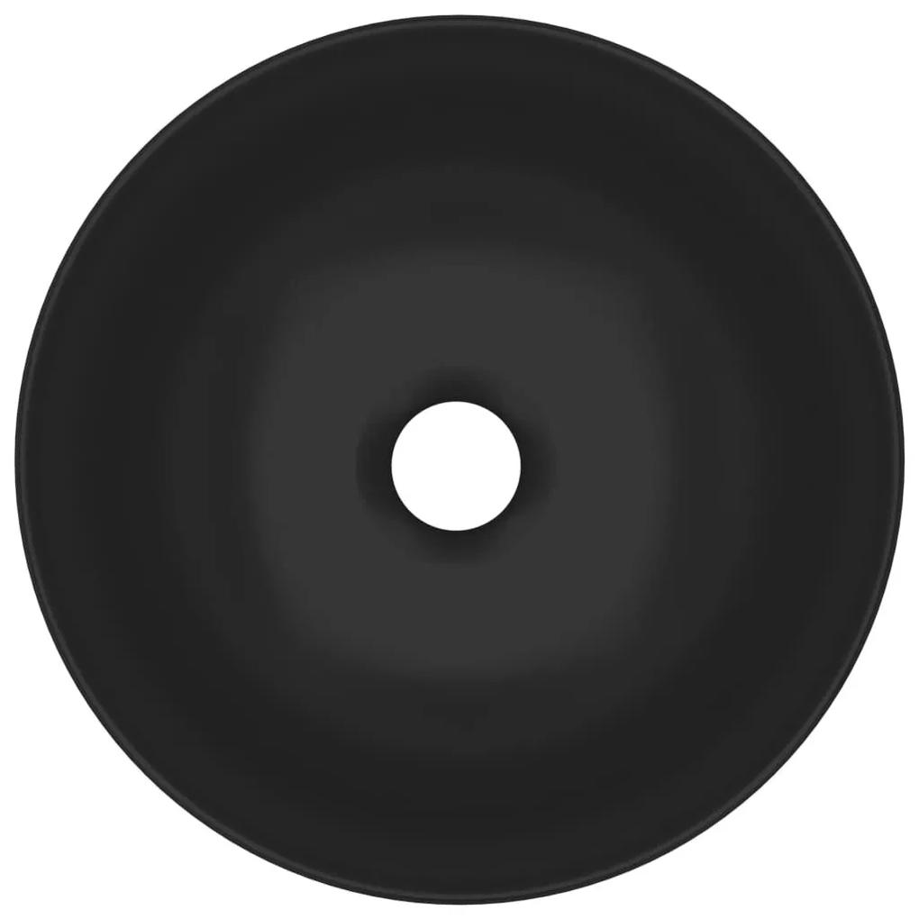 Νιπτήρας Μπάνιου Στρογγυλός Μαύρο Ματ Κεραμικός - Μαύρο