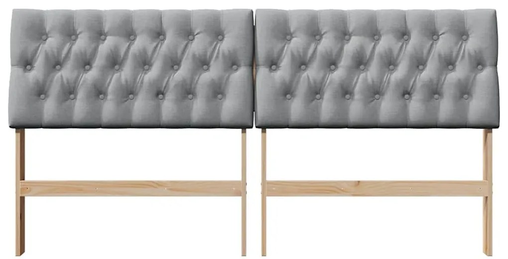 vidaXL Ταπετσαρισμένο κεφαλάρι Ανοιχτό γκρι 180 cm