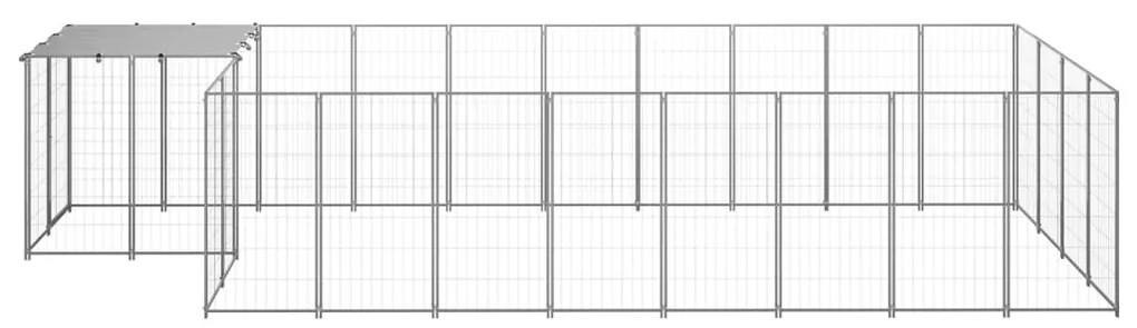 vidaXL Σπιτάκι Σκύλου Ασημί 10,89 μ² Ατσάλινο