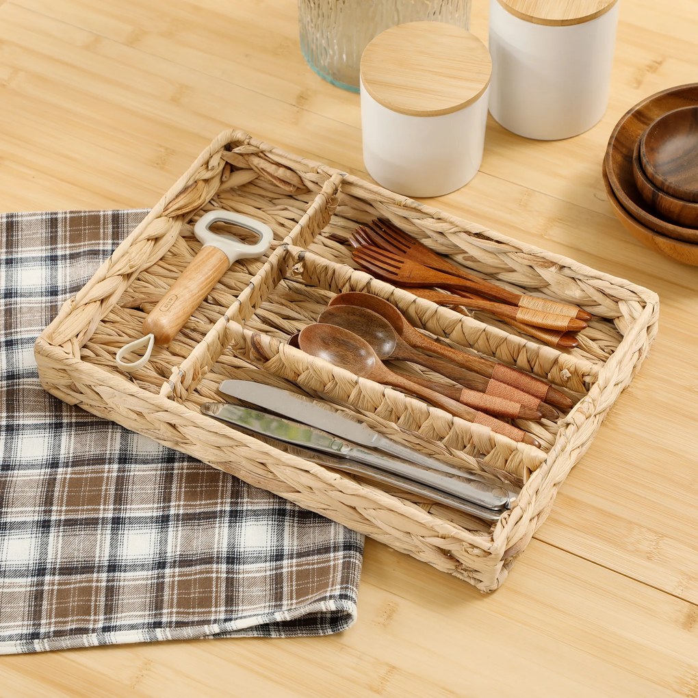 HOMCOM Σετ 2 Καλαθιών Αποθήκευσης με Διαμερίσματα για Οργάνωση Αντικειμένων, για Σαλόνι, Κουζίνα, Υπνοδωμάτιο