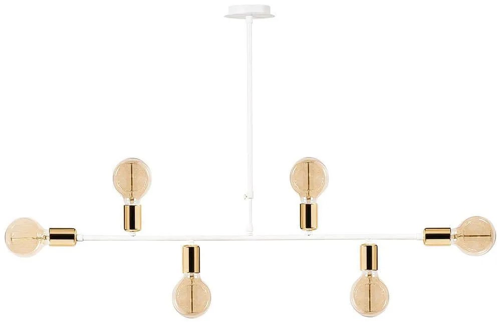 Φωτιστικό Οροφής - Ράγα Truva 525NOR1314 Φ94x61cm 6xE27 40W White-Gold Opviq