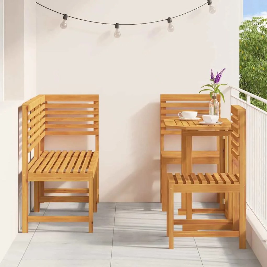 vidaXL Σετ Μπιστρό Κήπου 5 pcs Καφέ Μασίφ ξύλο ακακίας
