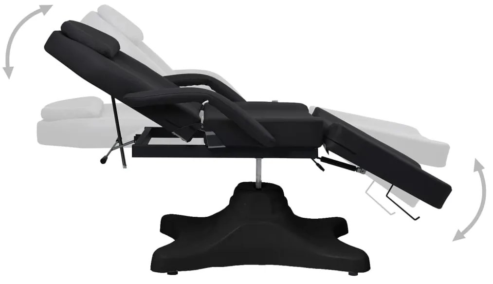 vidaXL Κρεβάτι - Πολυθρόνα Αισθητικής Μαύρο 180 x 62 x (86,5-118) εκ.