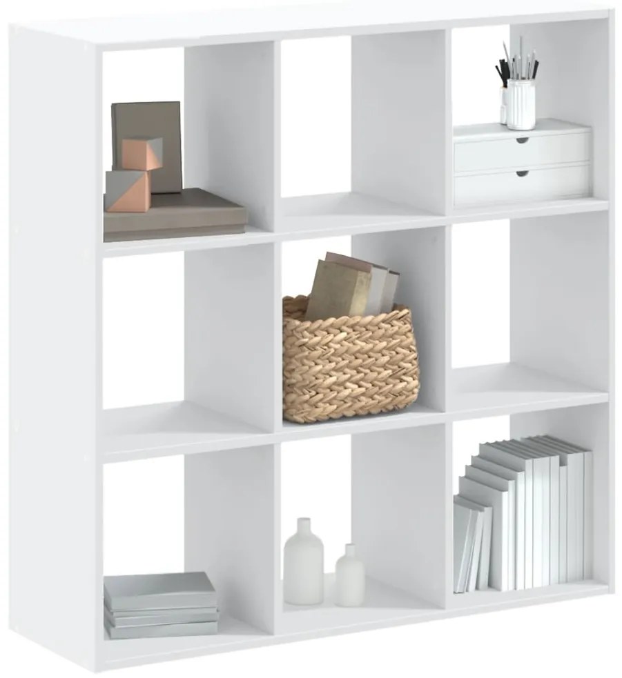 vidaXL Βιβλιοθήκη Λευκή 102x32x102 εκ. από Επεξεργασμένο Ξύλο