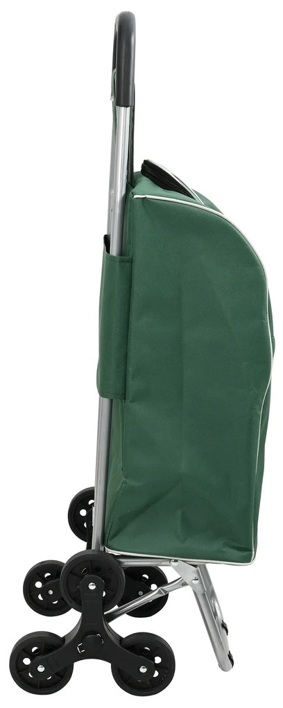 vidaXL Καλάθι Αγορών με Σκαλοπάτια Πράσινο 38 L