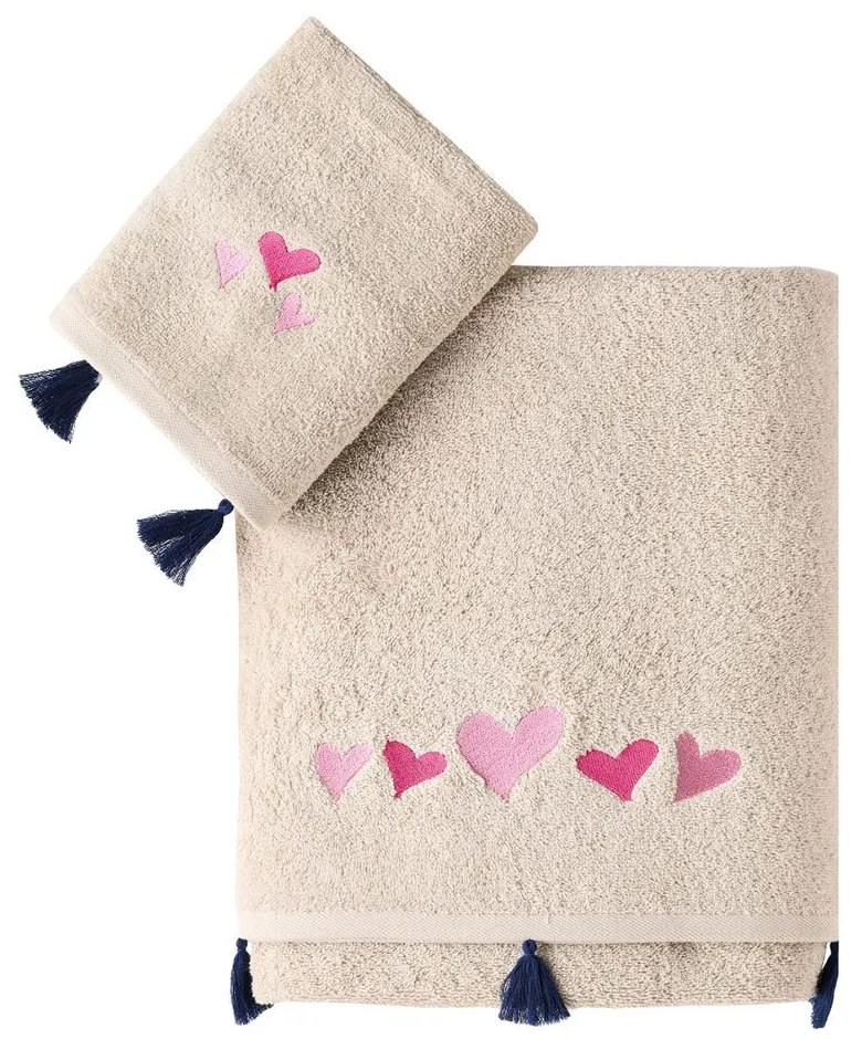 Πετσέτες Παιδικές Libi (Σετ 2τμχ) Beige Kentia Σετ Πετσέτες 70x125cm 100% Cotton