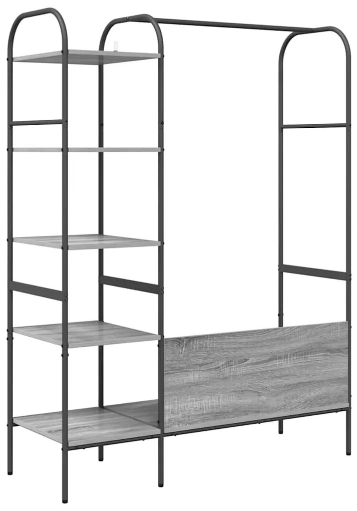 vidaXL Ράφι Ρούχων με ράφι Γκρι 120 x 44 x 160 εκ Επεξεργασμένο ξύλο