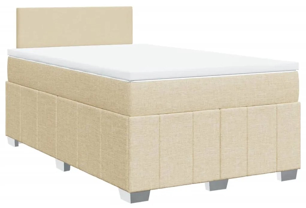 ΚΡΕΒΑΤΙ BOXSPRING ΜΕ ΣΤΡΩΜΑ ΚΡΕΜ 120X200 ΕΚ. ΥΦΑΣΜΑΤΙΝΟ 3289333