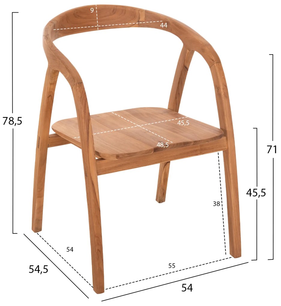 ΠΟΛΥΘΡΟΝΑ DEUS NEW HM9621.11 ΞΥΛΟ TEAK ΣΕ ΦΥΣΙΚΟ 54x54,5x78,5Υεκ. - HM9621.11