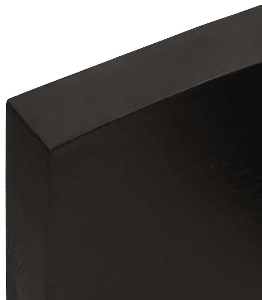 vidaXL Ράφι Τοίχου Σκούρο Καφέ 200x60x(2-6) εκ. Επεξ. Μασίφ Ξύλο Δρυός