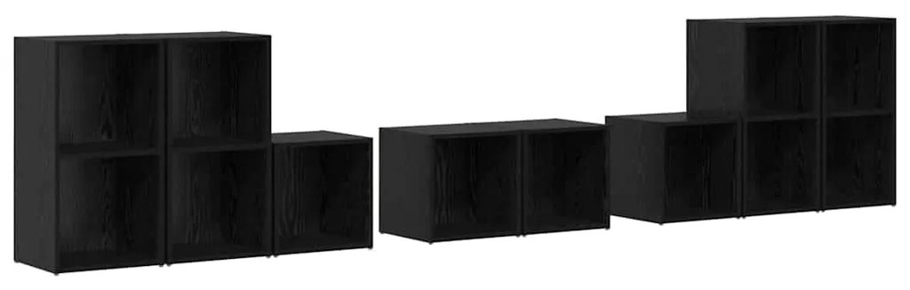 vidaXL ΣΕΤ ΒΑΘΜΟΛΟΓΗΣΗΣ ΤΗΛΕΟΡΑΣΗΣ 8 pcs Μαύρη Οξυά 37 x 35 x 72 εκ.