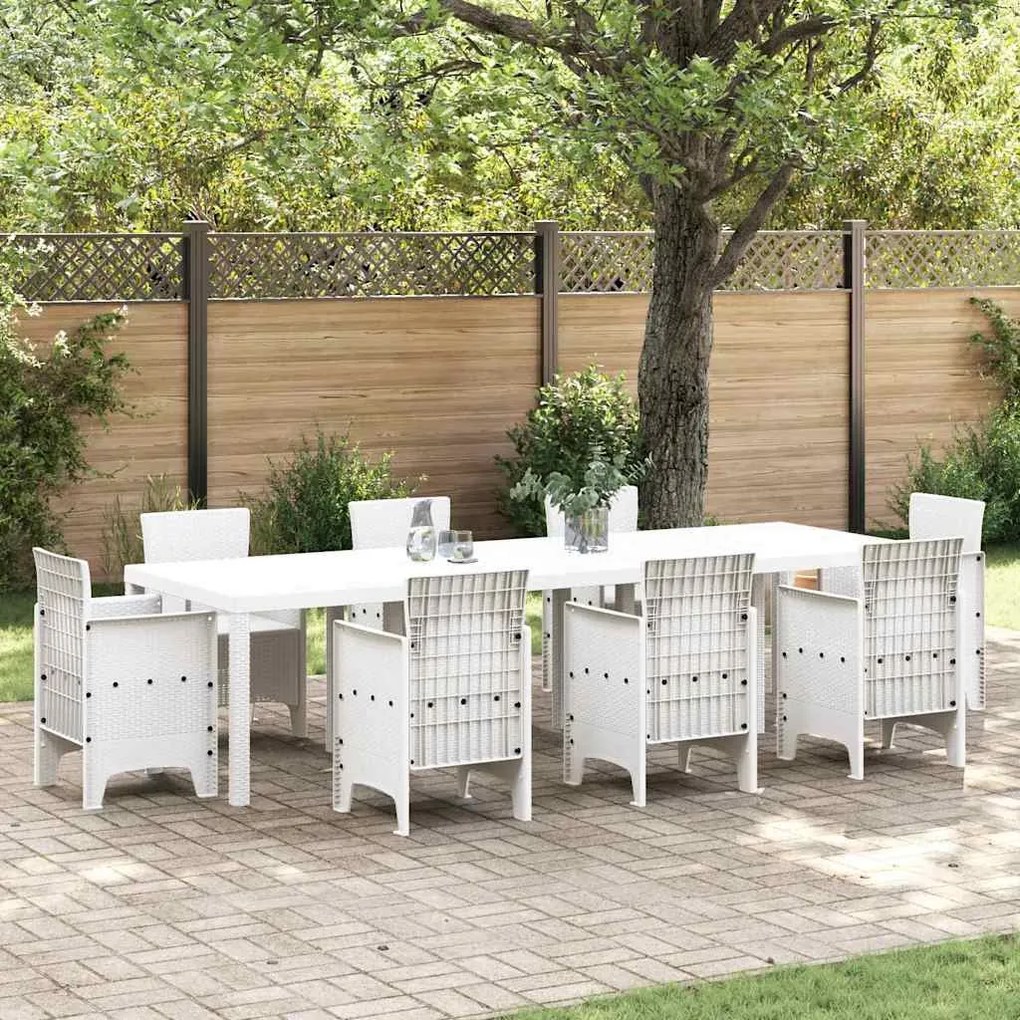 vidaXL Τραπέζι Κήπου Λευκό 300 x 100 x 73 εκ συνθετικό ρατάν