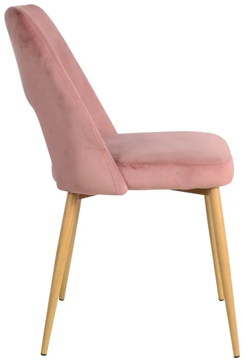 Καρέκλα Murde pakoworld σάπιο μήλο βελούδο και μεταλλικά πόδια σε φυσική απόχρωση 48.5x61x89εκ