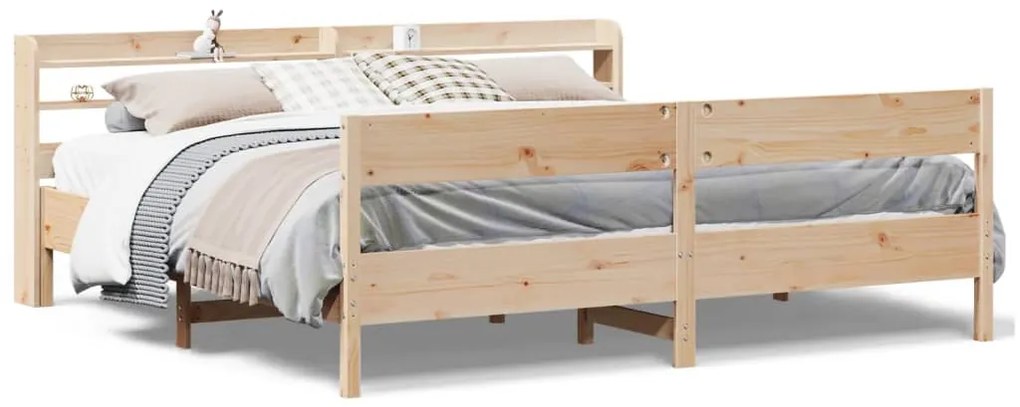 Σκελετός Κρεβατιού Χωρίς Στρώμα 180x200 εκ Μασίφ Ξύλο Πεύκου