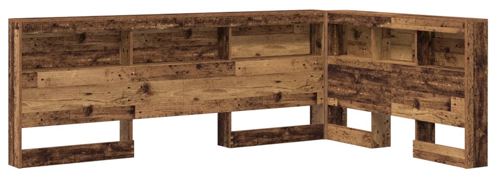 vidaXL Κεφαλάρι Αποθήκης με ράφι Παλαιό ξύλο 120 cm Επεξεργασμένο ξύλο