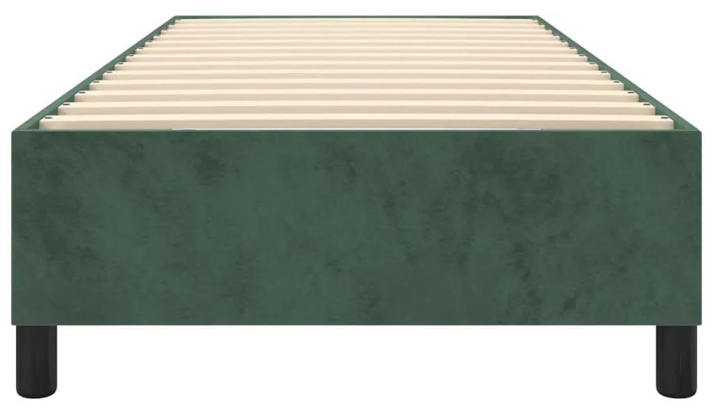 vidaXL Πλαίσιο Κρεβατιού Σκούρο Πράσινο 90x190 εκ. Βελούδινο