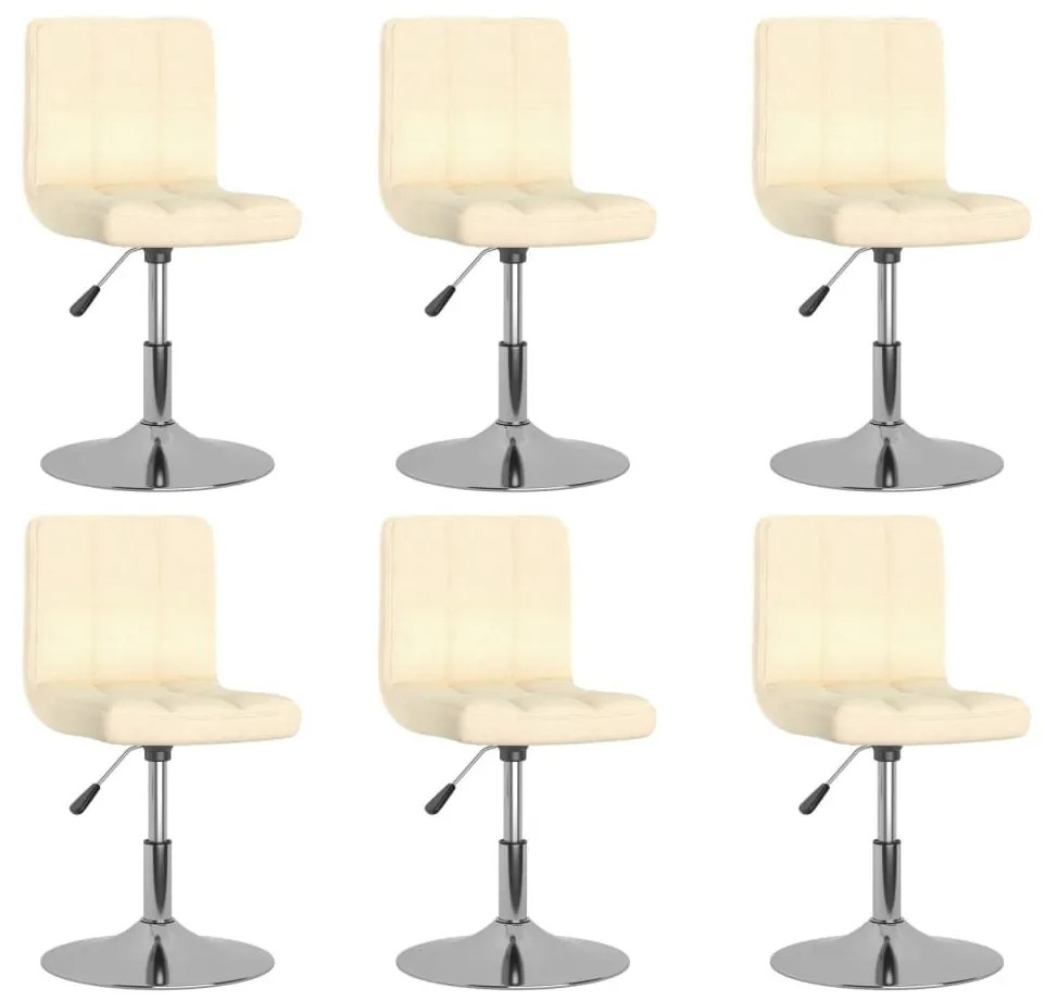 3087460  SWIVEL DINING CHAIRS 6 PCS CREAM FABRIC (334211×3) 3087460