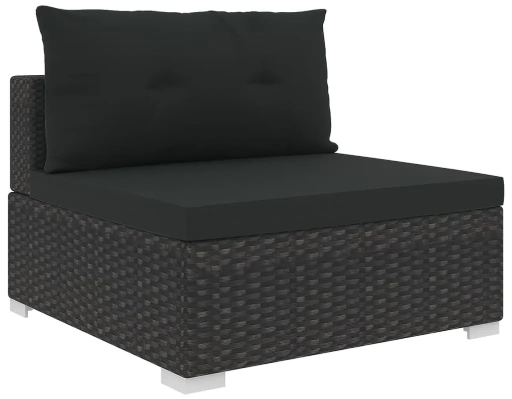 vidaXL Σαλόνι Κήπου 10 Τεμαχίων Μαύρο από Συνθετικό Ρατάν με Μαξιλάρια