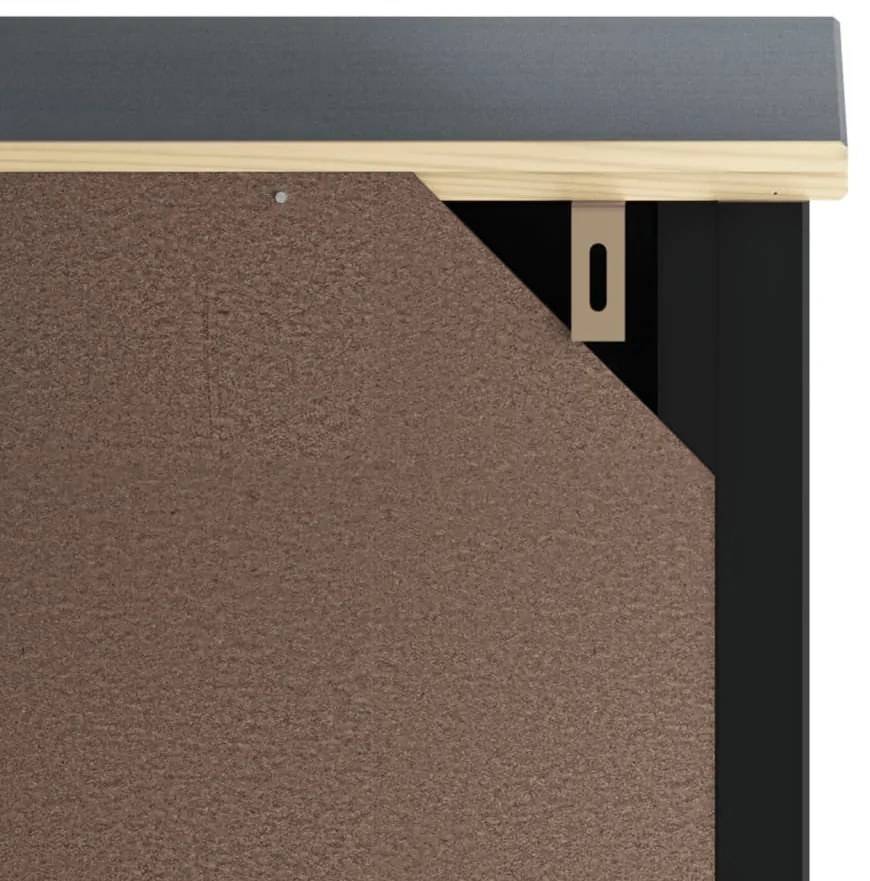 vidaXL Ντουλάπι Πλυντηρίου BERG Μαύρο 76x27x164,5 εκ. από Μασίφ Ξύλο