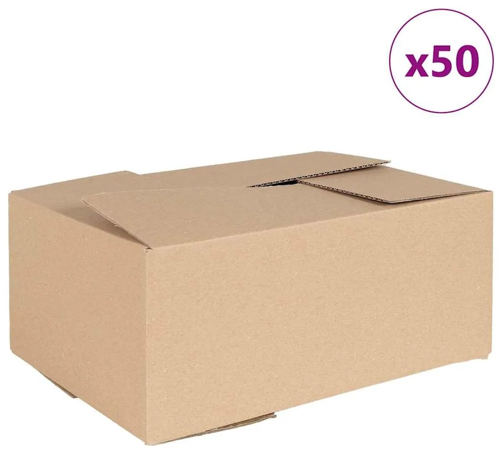 vidaXL Πτυσσόμενο Κουτί 50 pcs Φυσικό 35 x 24 x 15 εκ. Χαρτόνι
