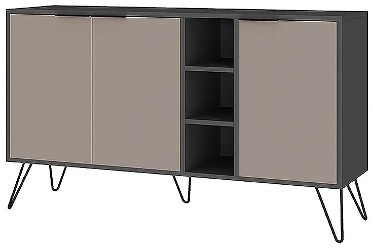 ΜΠΟΥΦΕΣ CLARA MEGAPAP ΧΡΩΜΑ ΑΝΘΡΑΚΙ - ΑΝΟΙΧΤΗ ΜΟΚΑ 142X35,6X83ΕΚ.