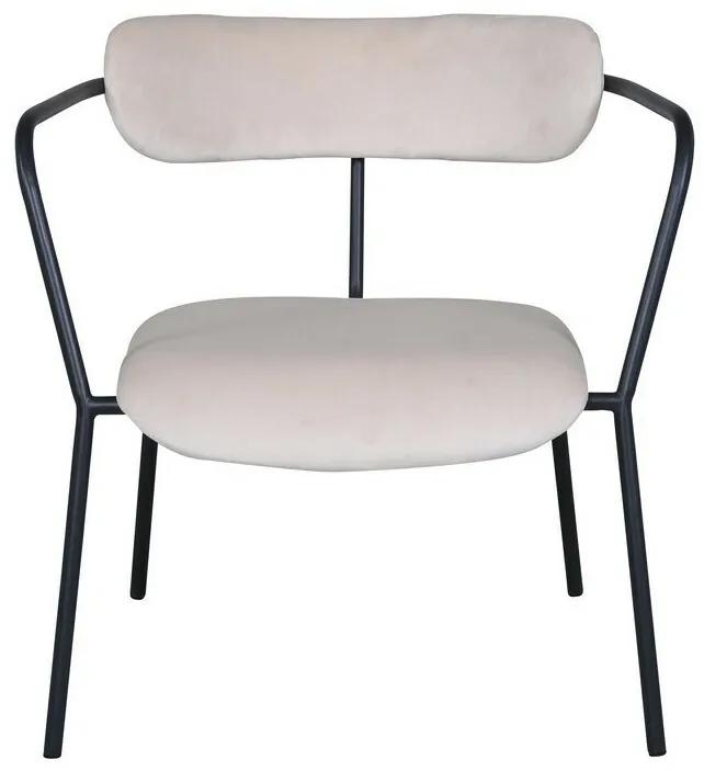 Καρέκλα Dallas 1711, Beige, Μαύρο, 69x68x49cm, 9 kg, Ταπισερί, Μεταλλικά, Μπράτσα | Epipla1.gr