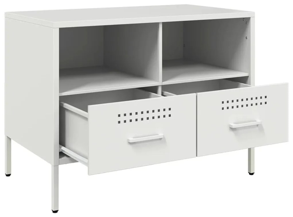 Έπιπλα Τηλεόρασης 2 τεμ. Λευκό 68x39x50,5 εκ. από Χάλυβα 843053