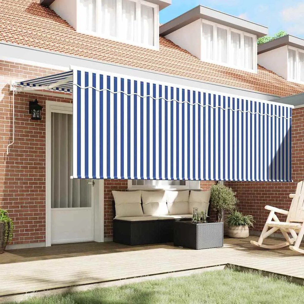 vidaXL Σκηνίτσα Αναδιπλούμενη Μπλε και λευκό 350 x 200 cm