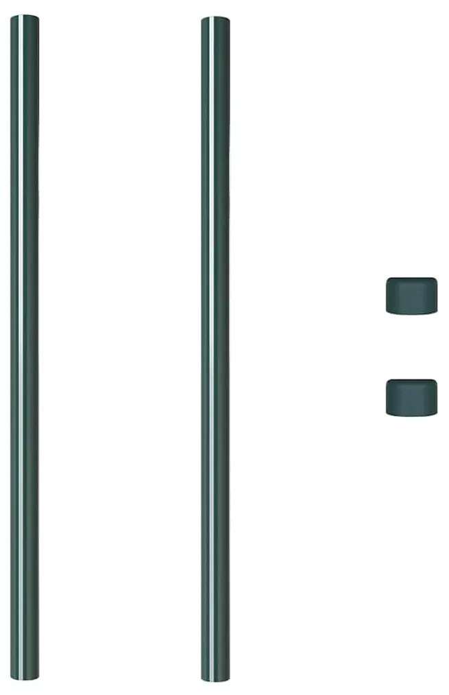 vidaXL Πό posts φράχτη 2 pcs Πράσινο 120 cm