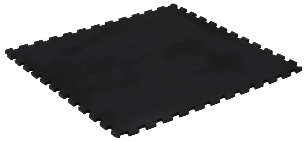vidaXL Δάπεδο Προστασίας Παζλ Μαύρο 12 χιλ. 100x100 εκ. Καουτσουκ