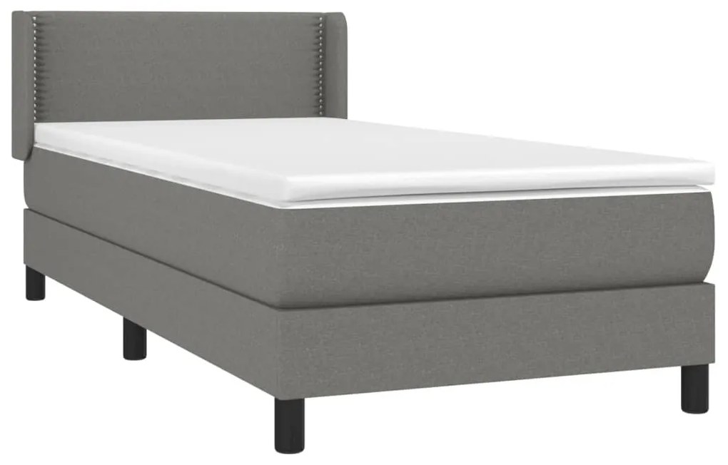 vidaXL Κρεβάτι Boxspring με Στρώμα Σκούρο Γκρι 80x200 εκ. Υφασμάτινο