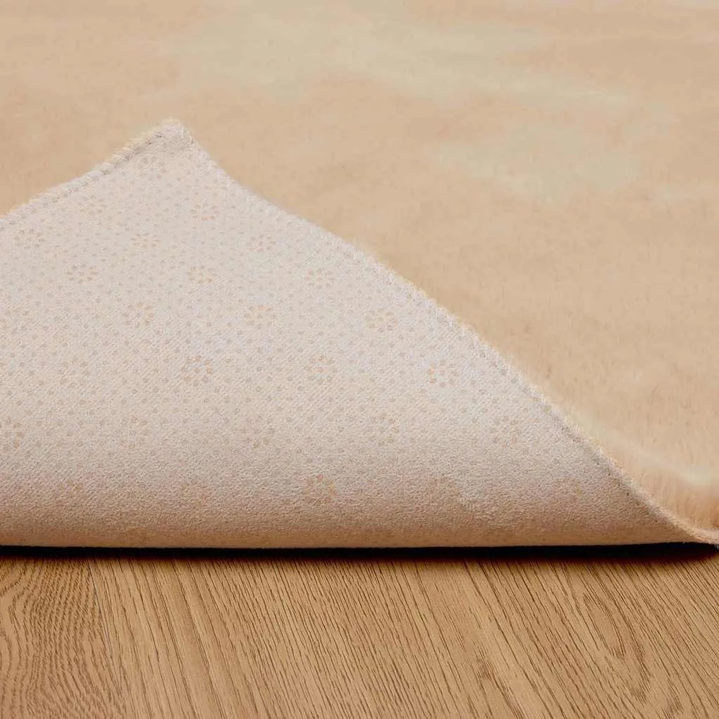 vidaXL Χαλιά Ψεύτικου Κουνελιού Olite Μπεζ 240 x 240 cm Πολυεστέρας