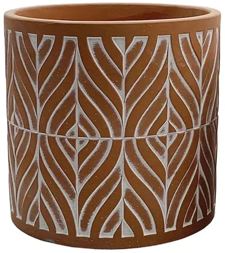 Κασπώ Σχήματα 06-20079 Φ18x17,5cm Terracotta-White Marhome Κεραμικό