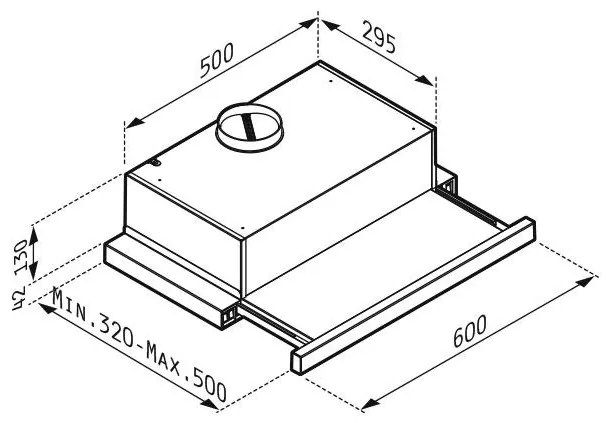 Απορροφητήρας Συρόμενος Pyramis Ecoline Power slim 60 εκ. 60x32x17.2 εκ.